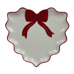 Customized Print Eco-friendly Porcelain Plate Bowknot Design Ceramic Dish for Home Wedding Camping Dinner Plate