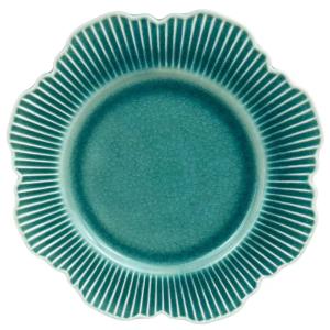 American Style Durable Sunburst Ribbed Texture Flower-Shaped Ceramic Charger Porcelain Plate for Wedding Event Home