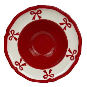 Heart Bow Design Creamy White Ceramic Dinnerware Set Hand-Painted Charger Plate Soup Plate Bowl Retro Style Cutlery Set