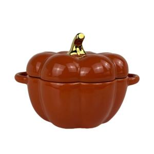 Color Heat Resistant Pumpkin Non-Stick Ceramic Kitchen Cooking Soup Pot With Lid Porcelain Stockpot