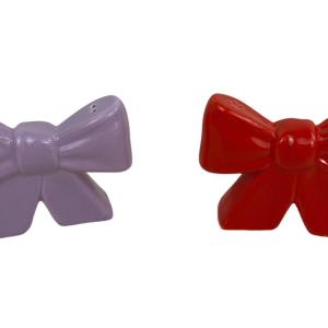Bowknot Ceramic Salt and Pepper Shakers Set Salt Shaker for Counter Seasoning Shaker
