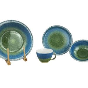 Multi-Color Gradient Effect Reactive Glaze Hotel & Restaurant Wholesale Serving Bowls Porcelain Plate Kitchenware Tableware