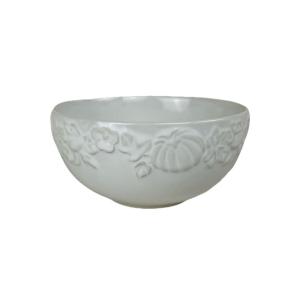 Custom Print Ceramic Household Tableware Nordic Round Solid Color Soup Ramen Luxury Embossed Small Salad Porcelain Bowl